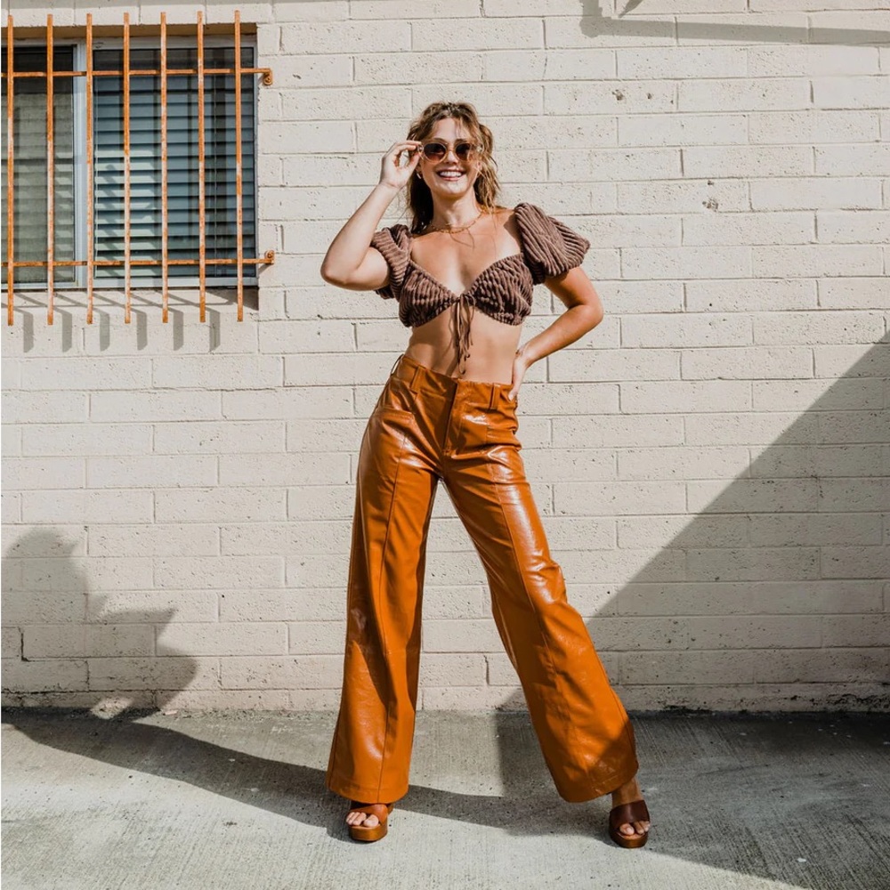 Free People (NWOT) Star Crossed Lovers Faux Leather Pants
